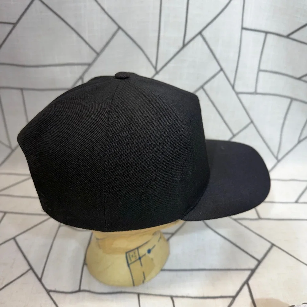 Pink Dolphin Snapback Hat OS Black Palm Tree‎ Wave Graphic Cap